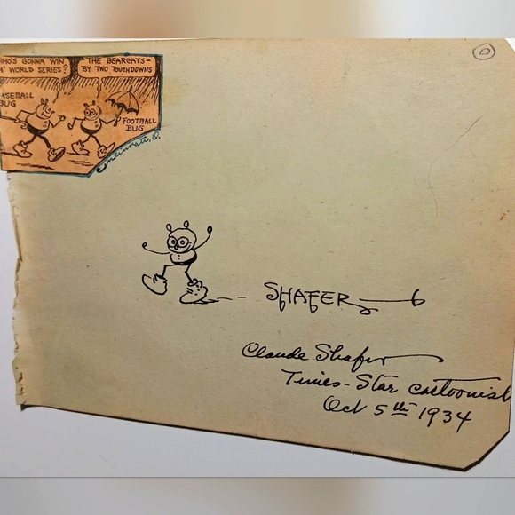 Autograph Claude Shafer "The Doodle Bugs" Cartoonist 1878-1962 - Picture 4 of 4